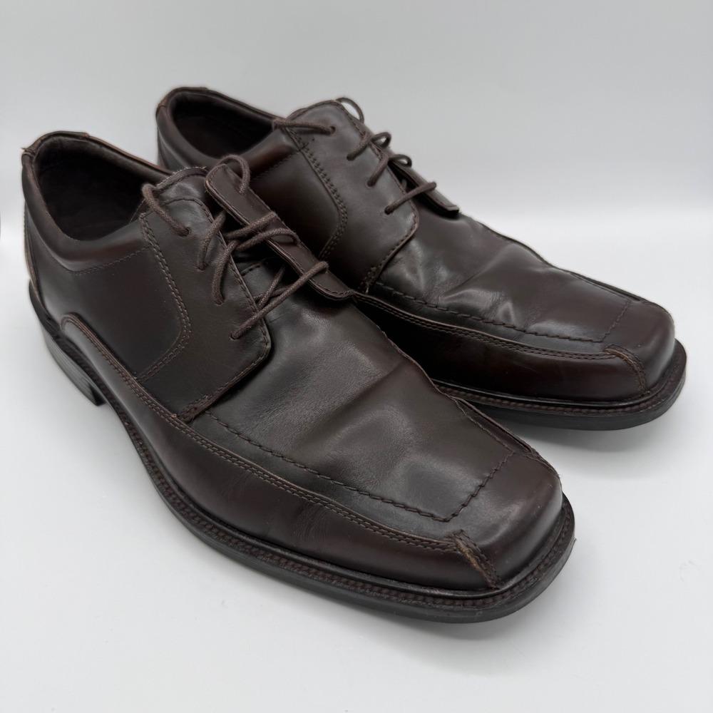 Johnston & Murphy Mens 9 Brown Leather Square Toe Bicycle Oxford Shoes 20 2160